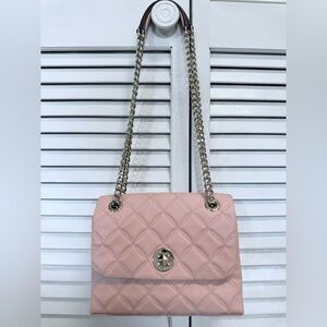 Quilted Pink Shoulder Bag with Chain Strap
